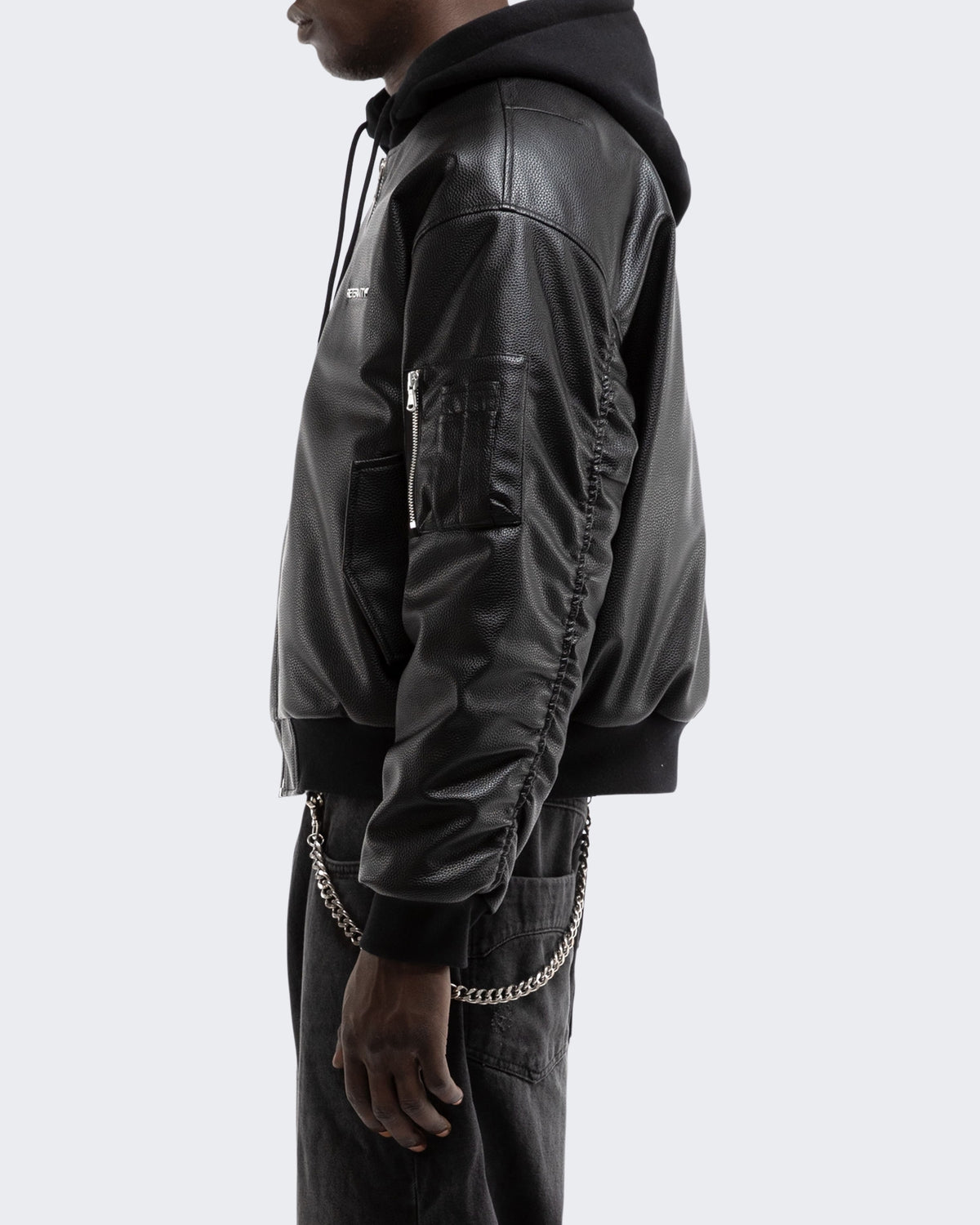 Herren Métropolitain Bomber Black Leather