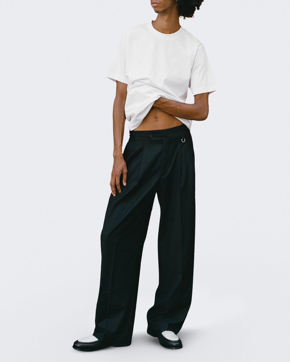 Heren Tailored Baggy Pants Black