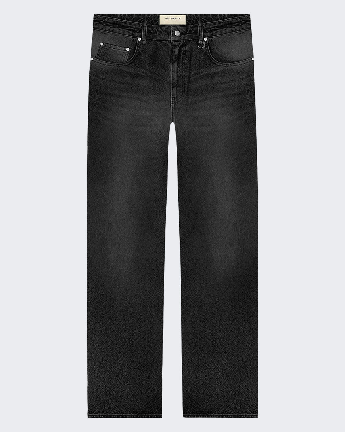 Heren Essential Straight Fit Denim Washed Black