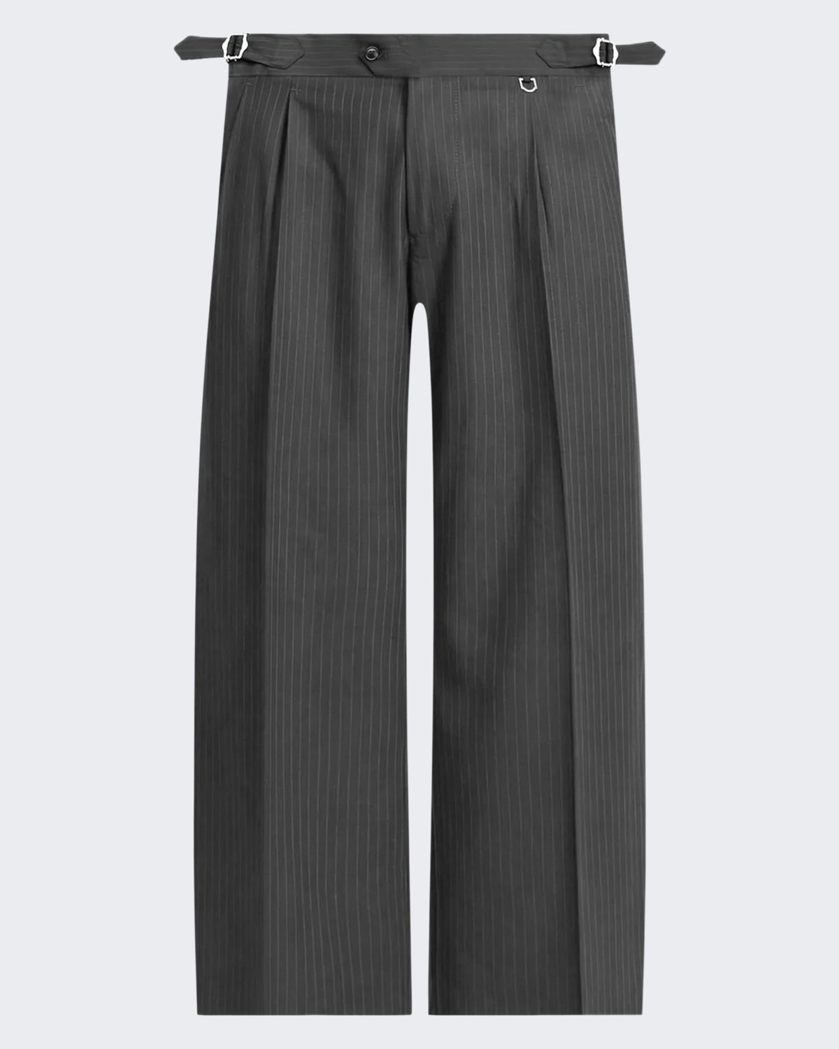 Heren Tailored Baggy Pants Pinstripe Grey