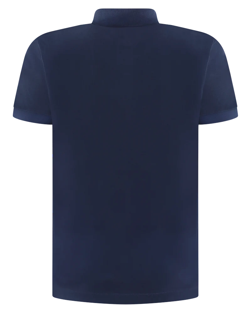 Heren Pique Compass Polo Blauw