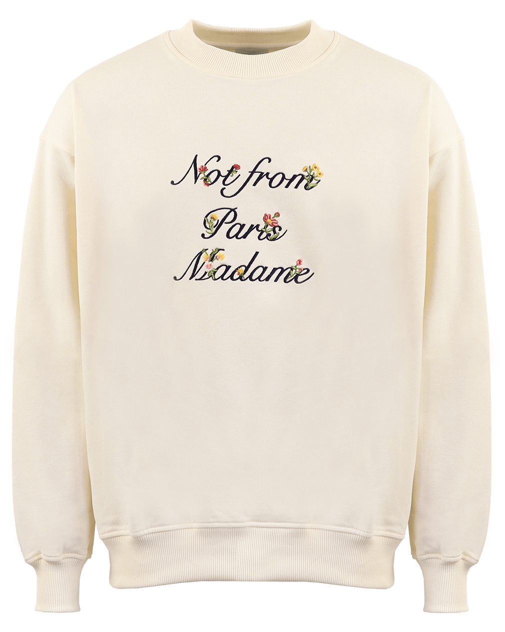 Heren Le Sweat Slogan Fleurs Wit