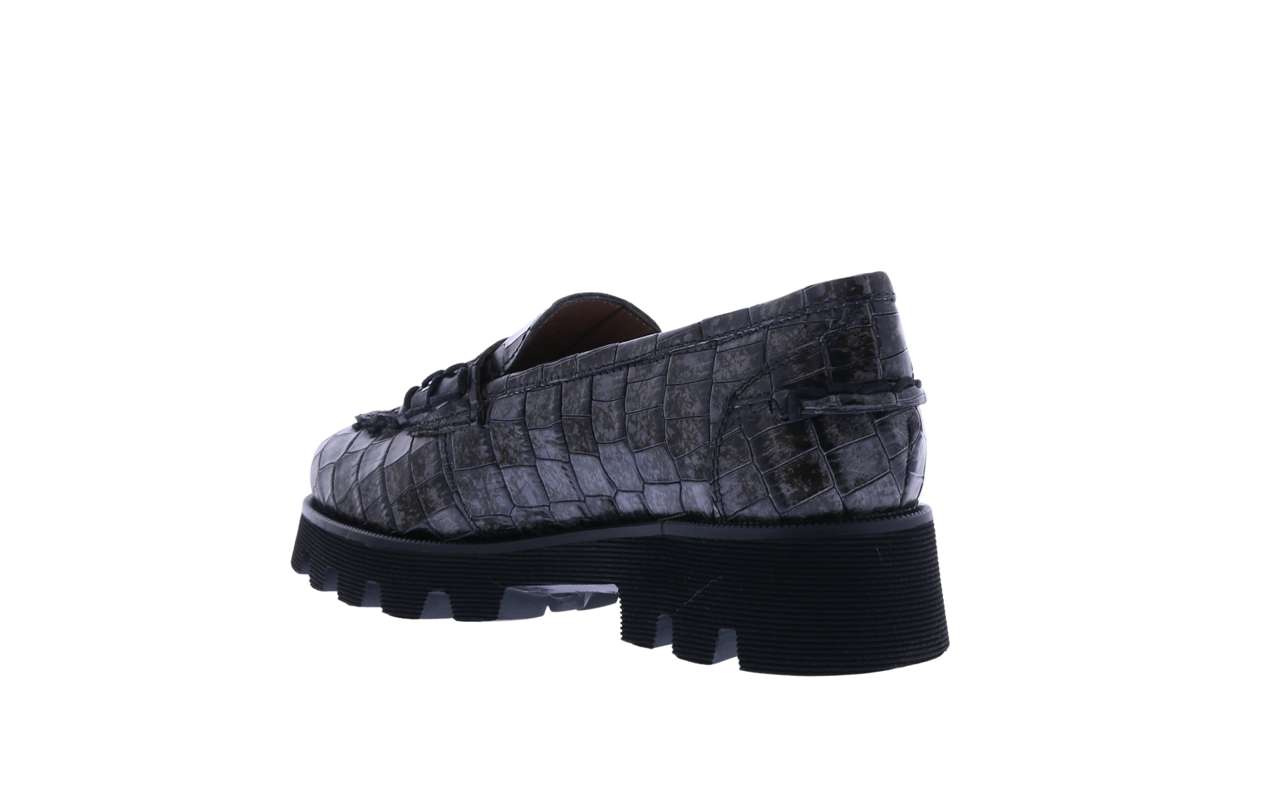 Dames Croco Lak Loafer Grijs