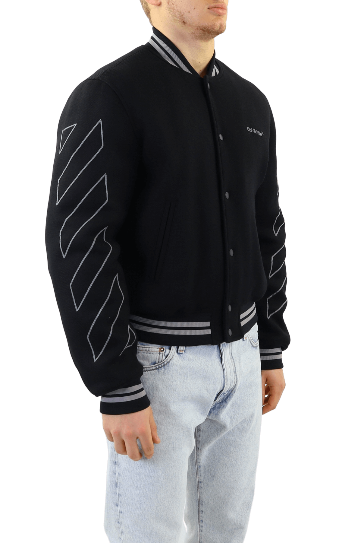 Heren Diag Outline Wool Varsity Zwar