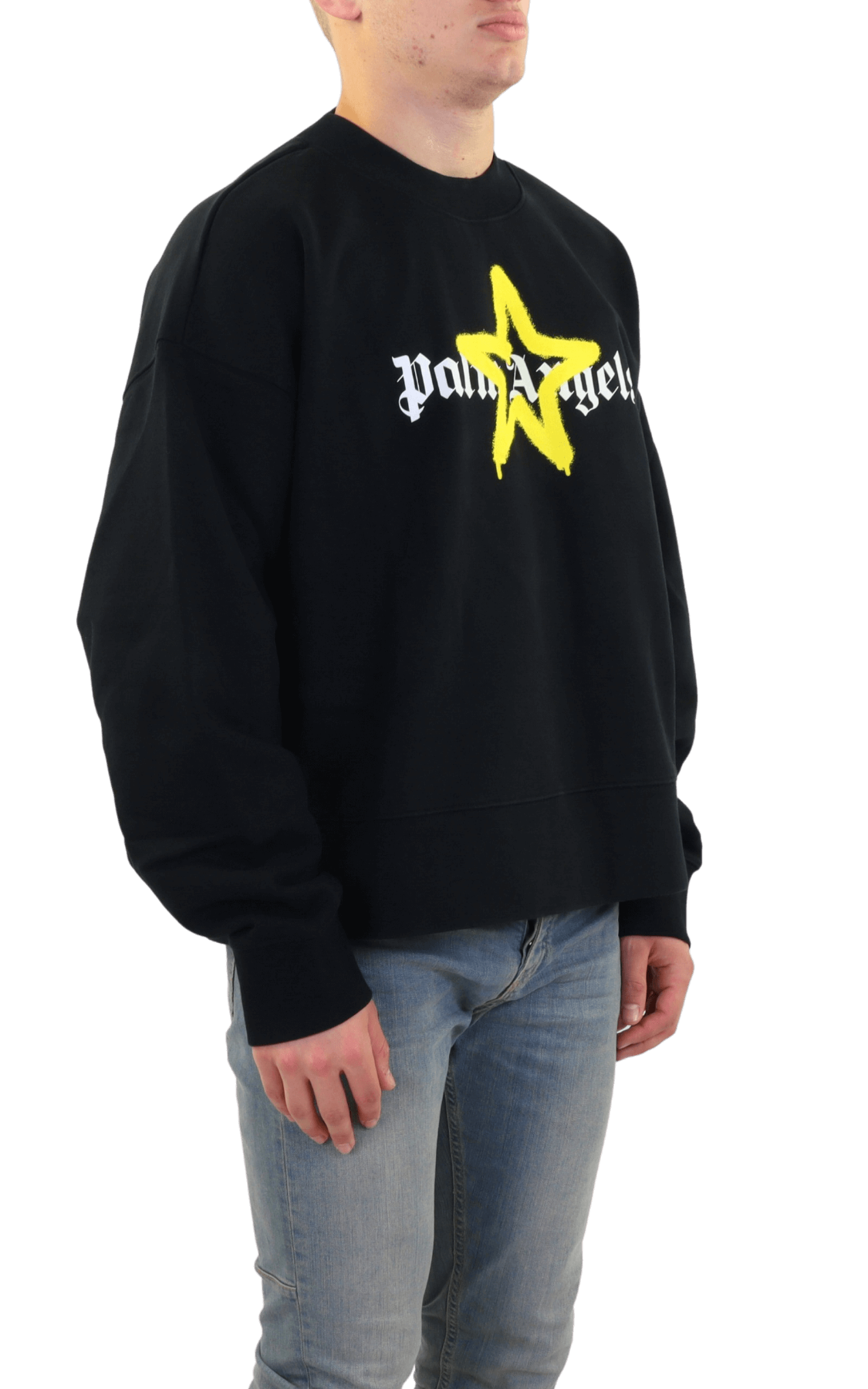 Heren Star Sprayed Sweater Zwart