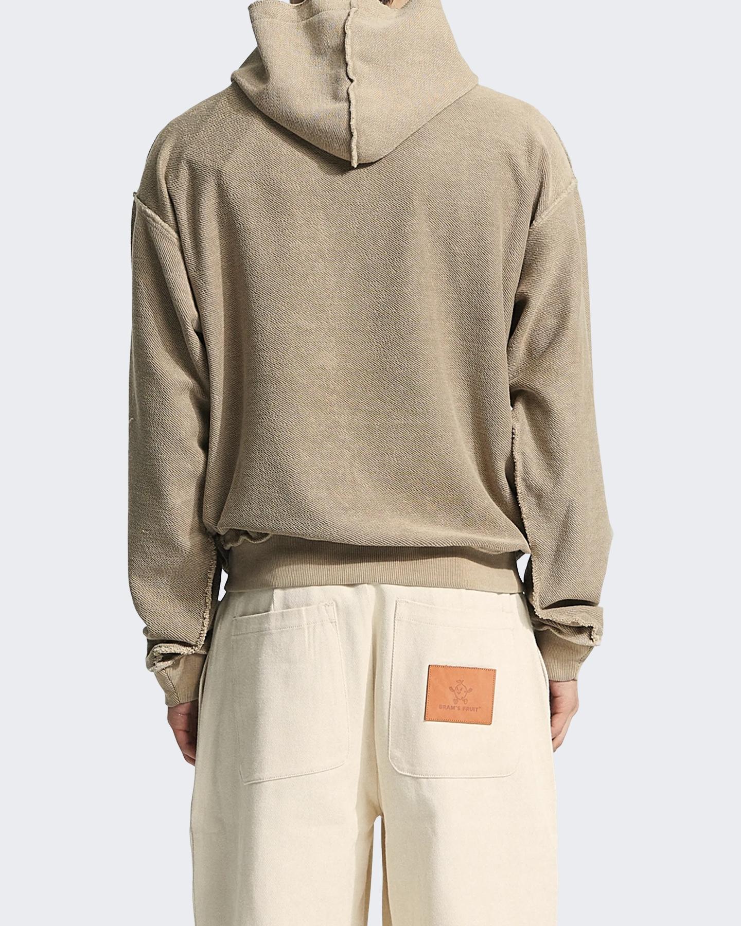 Heren Chest Pocket Hoodie Beige