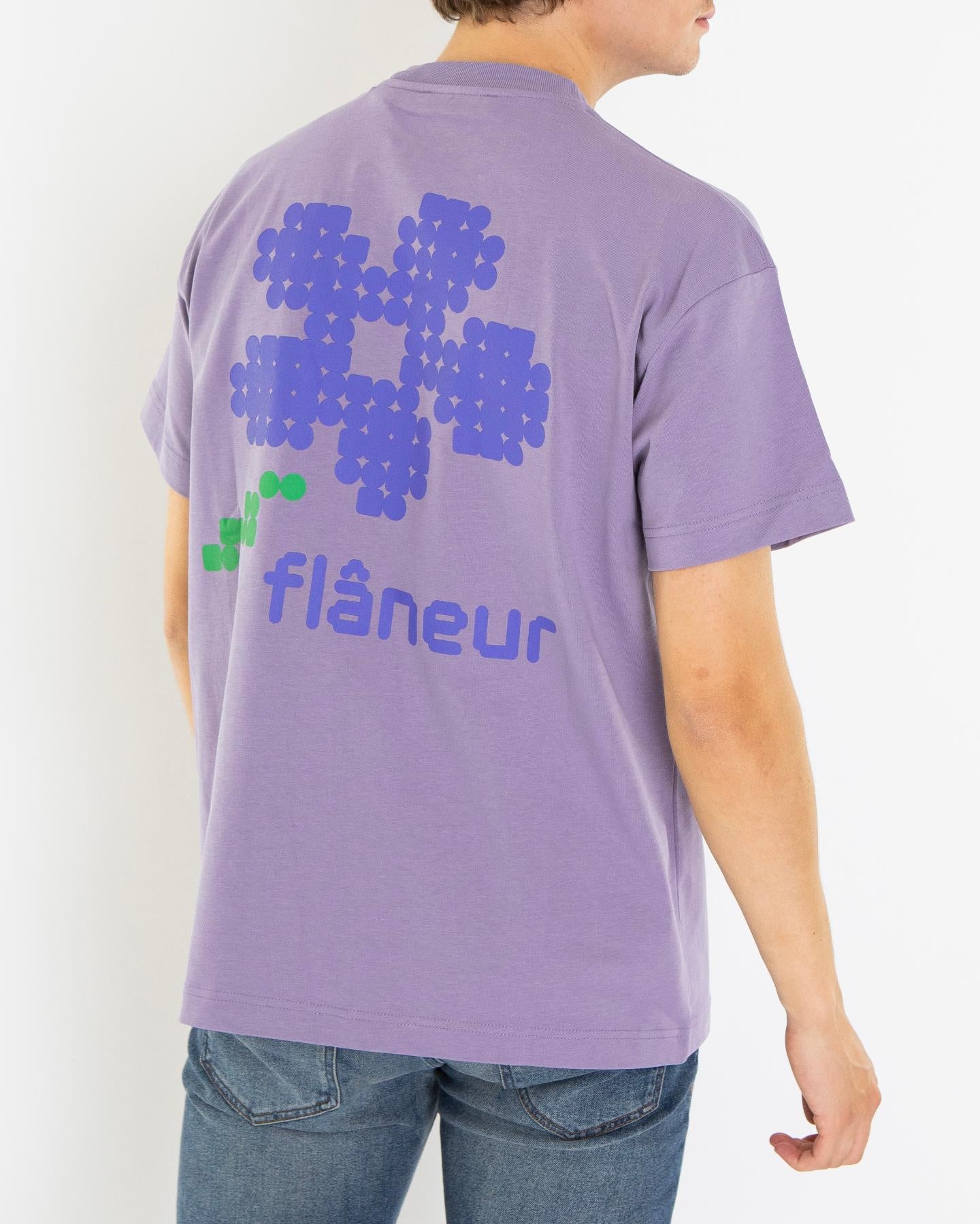 Heren Pixel Flower T-Shirt Paars