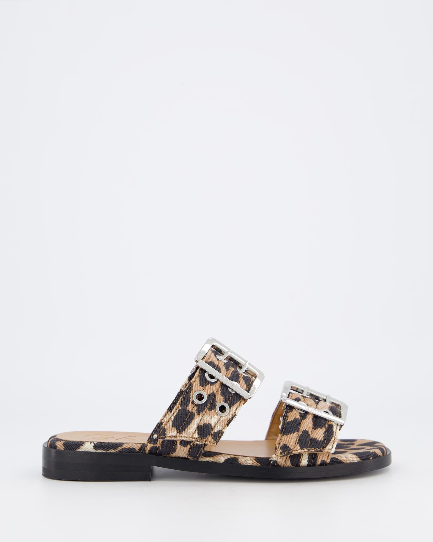 Dames Buckle Two-Strap Sandals