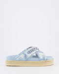 Dames Criss-Cross Rope Sandal Denim — huidige kleur