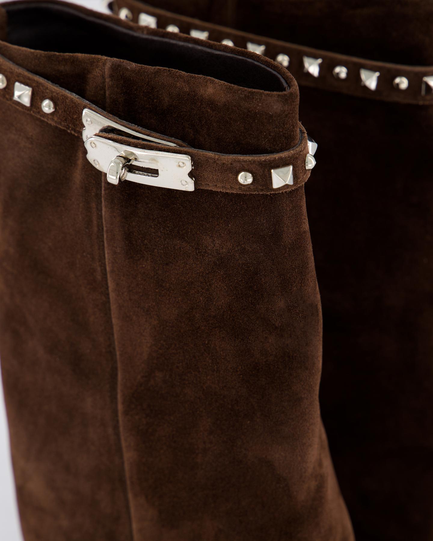 Dames Studded Suede Wedge Boot