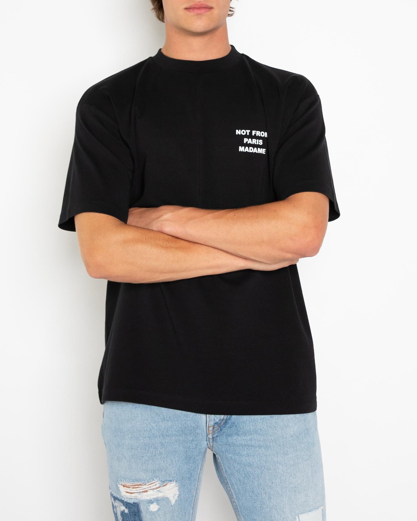 Heren Slogan T-Shirt Zwart