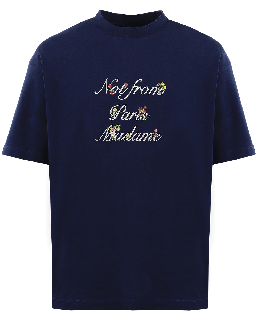 Heren Le T-Shirt Slogan Fleurs Blauw