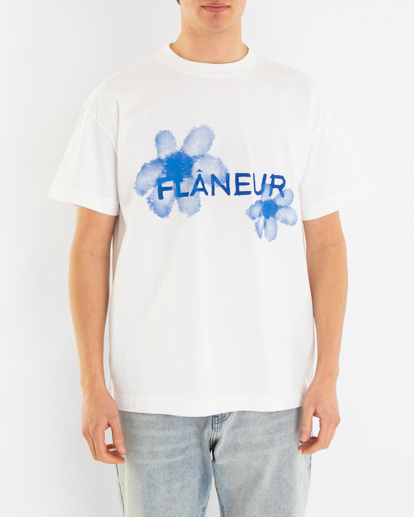 Heren Floral Watercolor Wit/Blauw