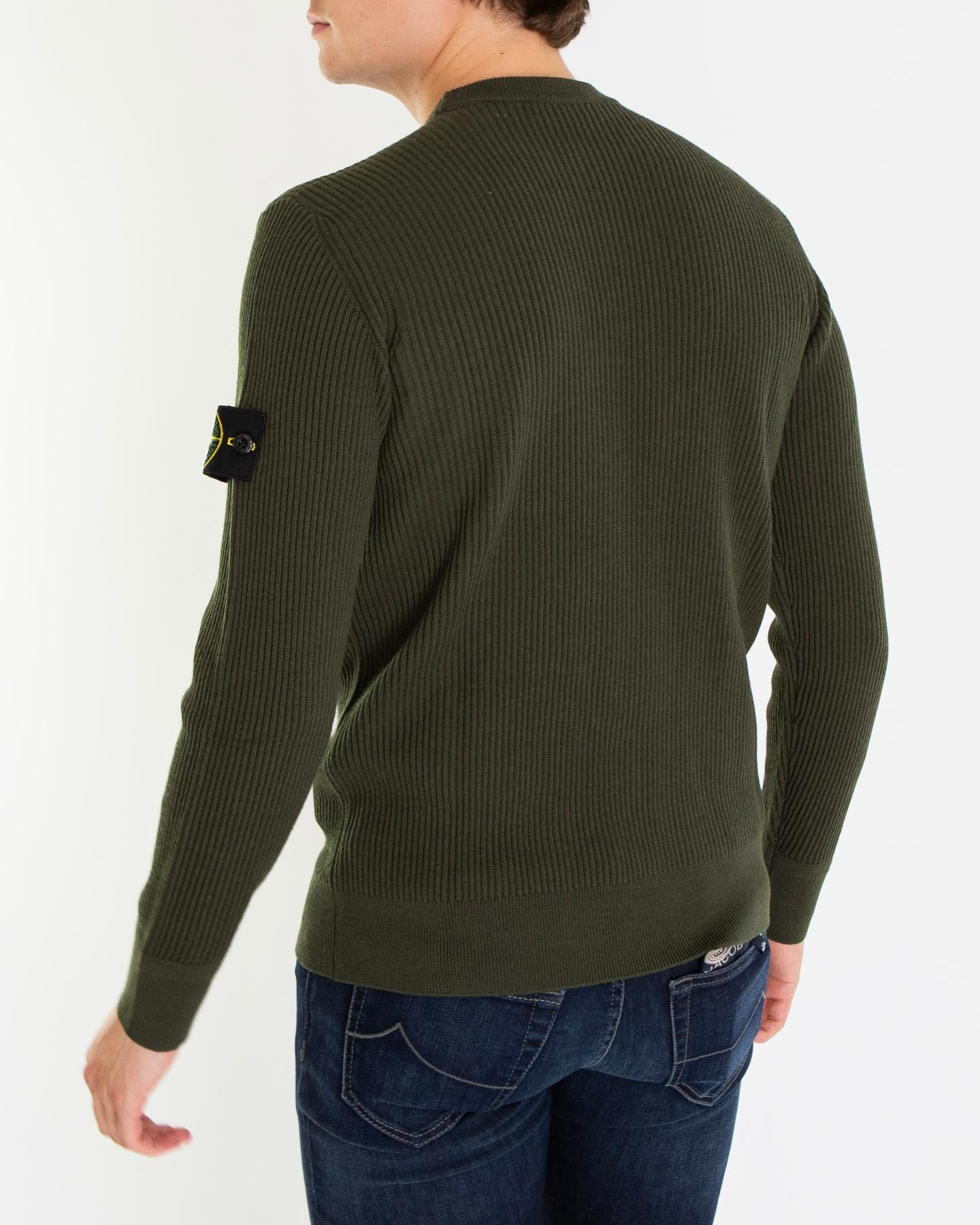 Heren Logo Patch Knitted Groen