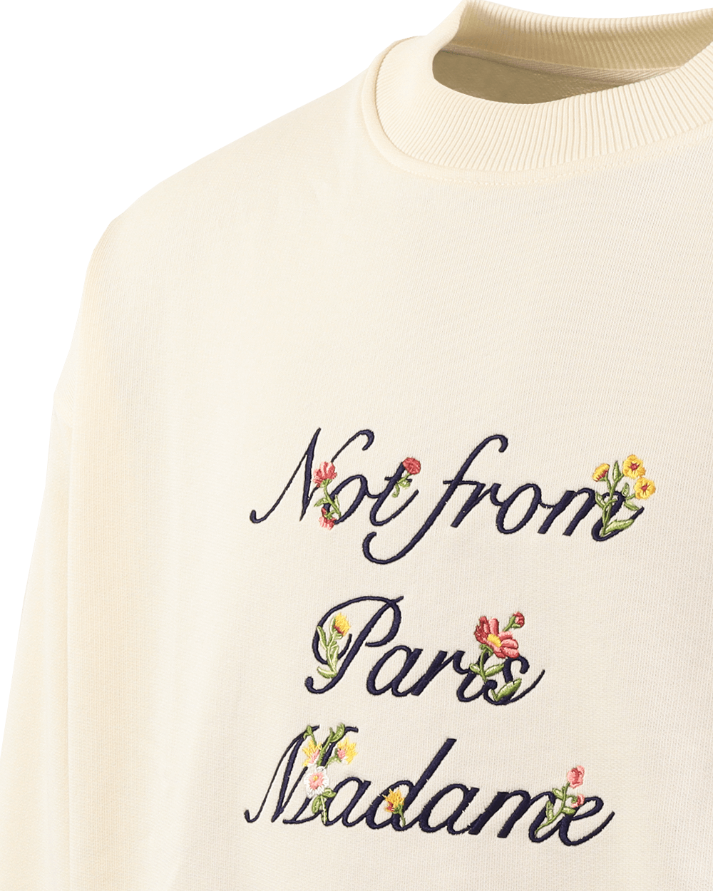 Heren Le Sweat Slogan Fleurs Wit