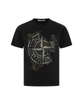 Stone Island Kids Logoprint T-Shirt Schwarz