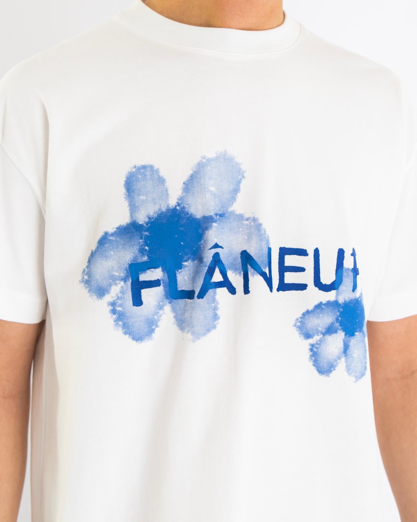 Heren Floral Watercolor Wit/Blauw