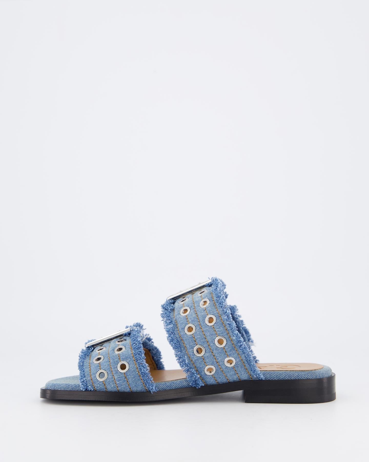 Dames Buckle Two-Strap Sandals