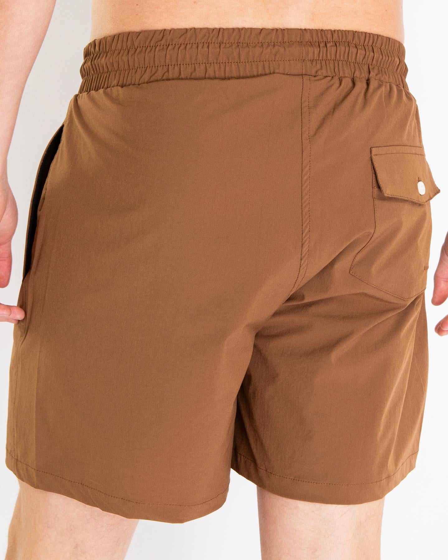 FLÂNEUR Heren Essential Swim Shorts Bruin – foto 5