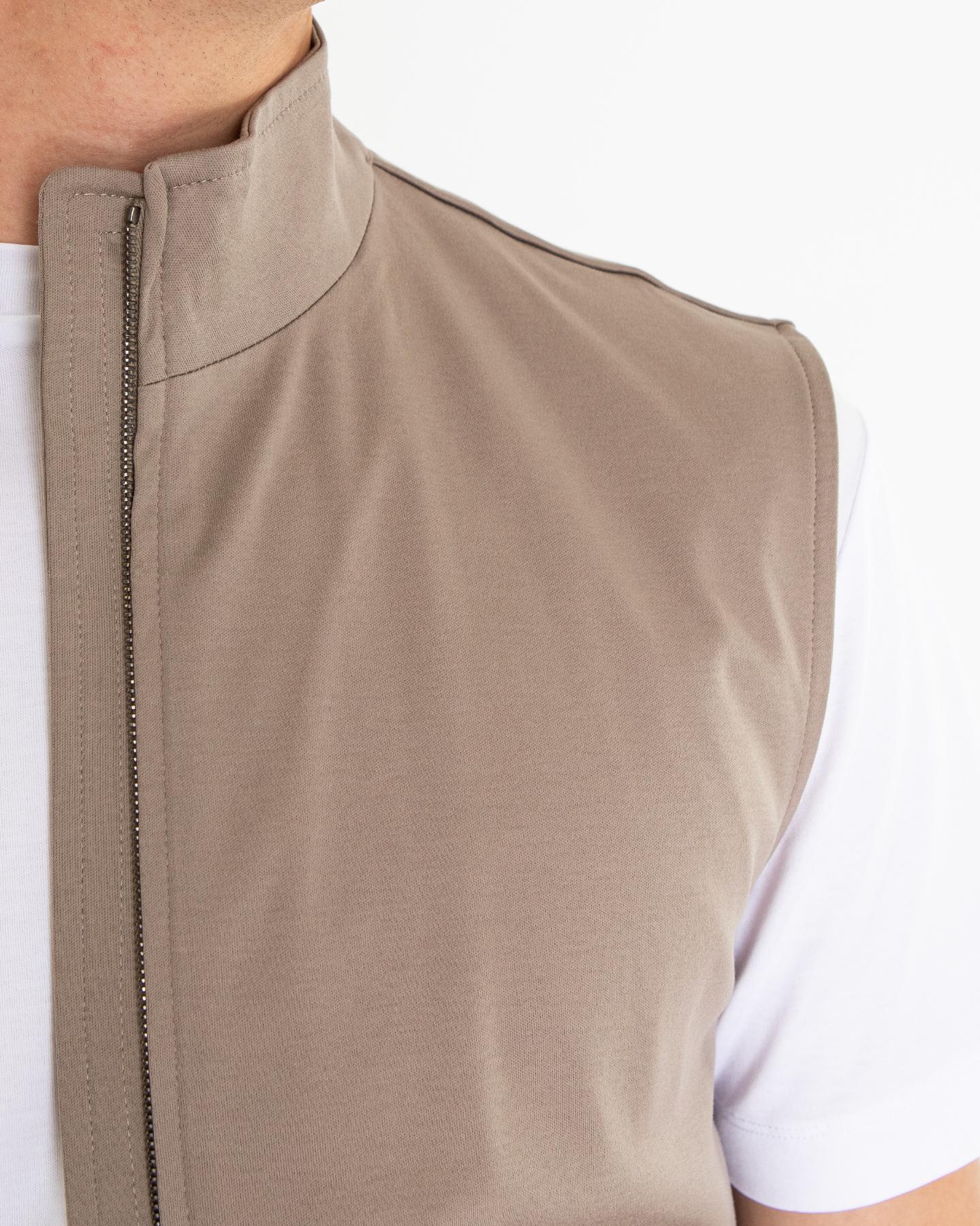 Heren Supima Bodywarmer Grijs/Beige