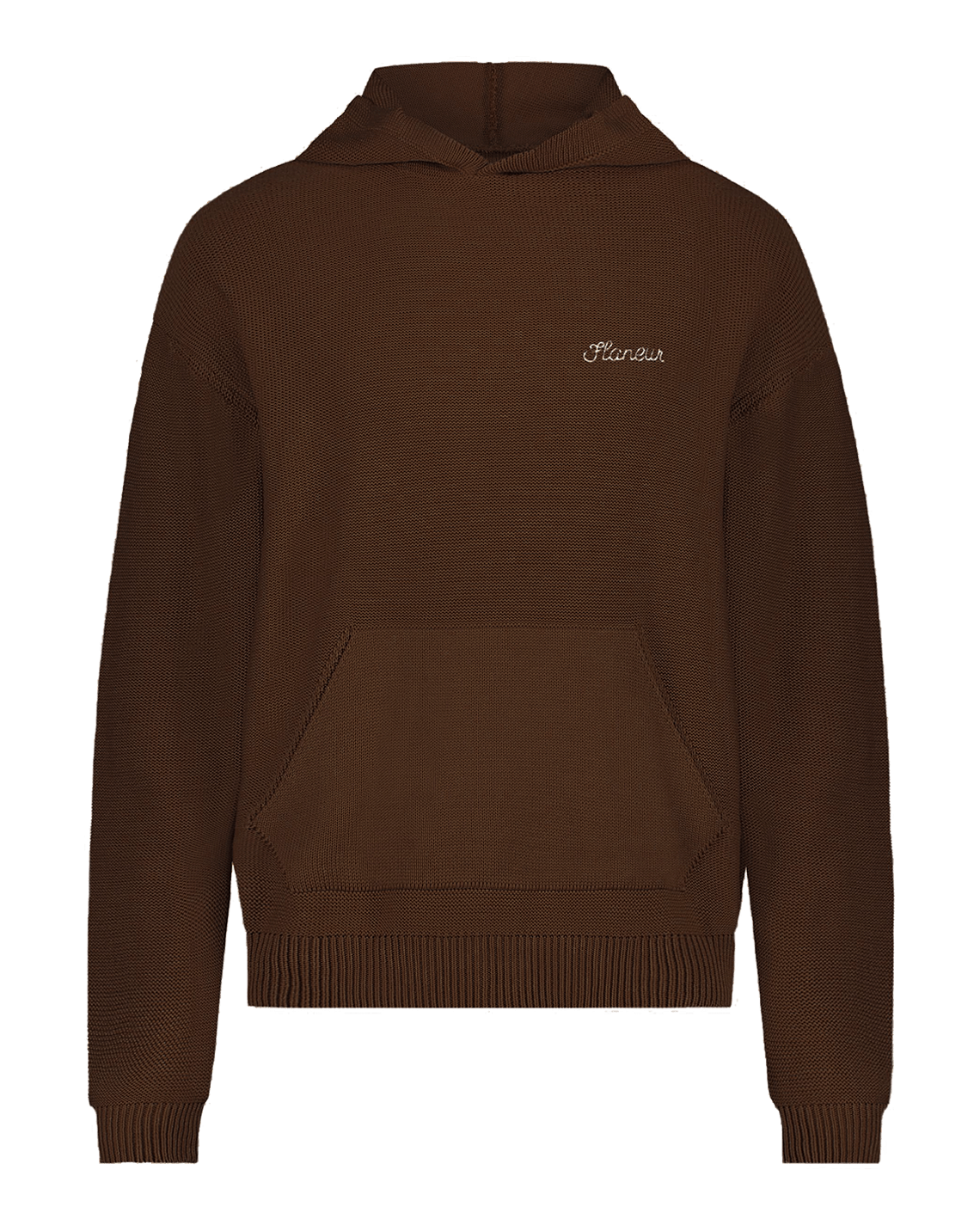Heren Signature Knit Hoodie Bruin