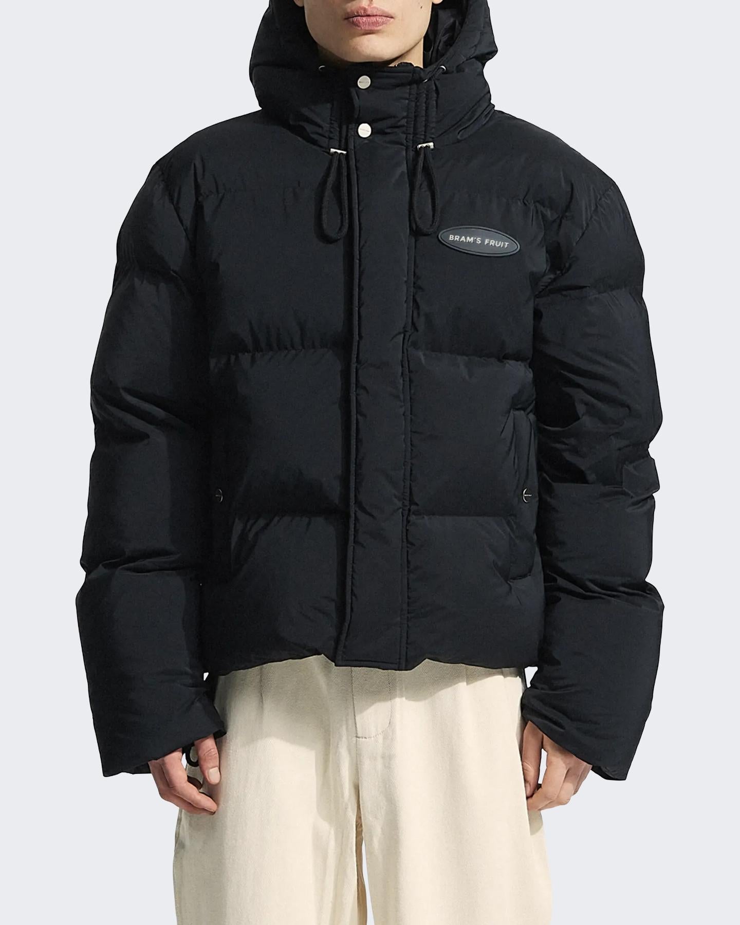 Heren Hooded Puffer Jacket Zwart