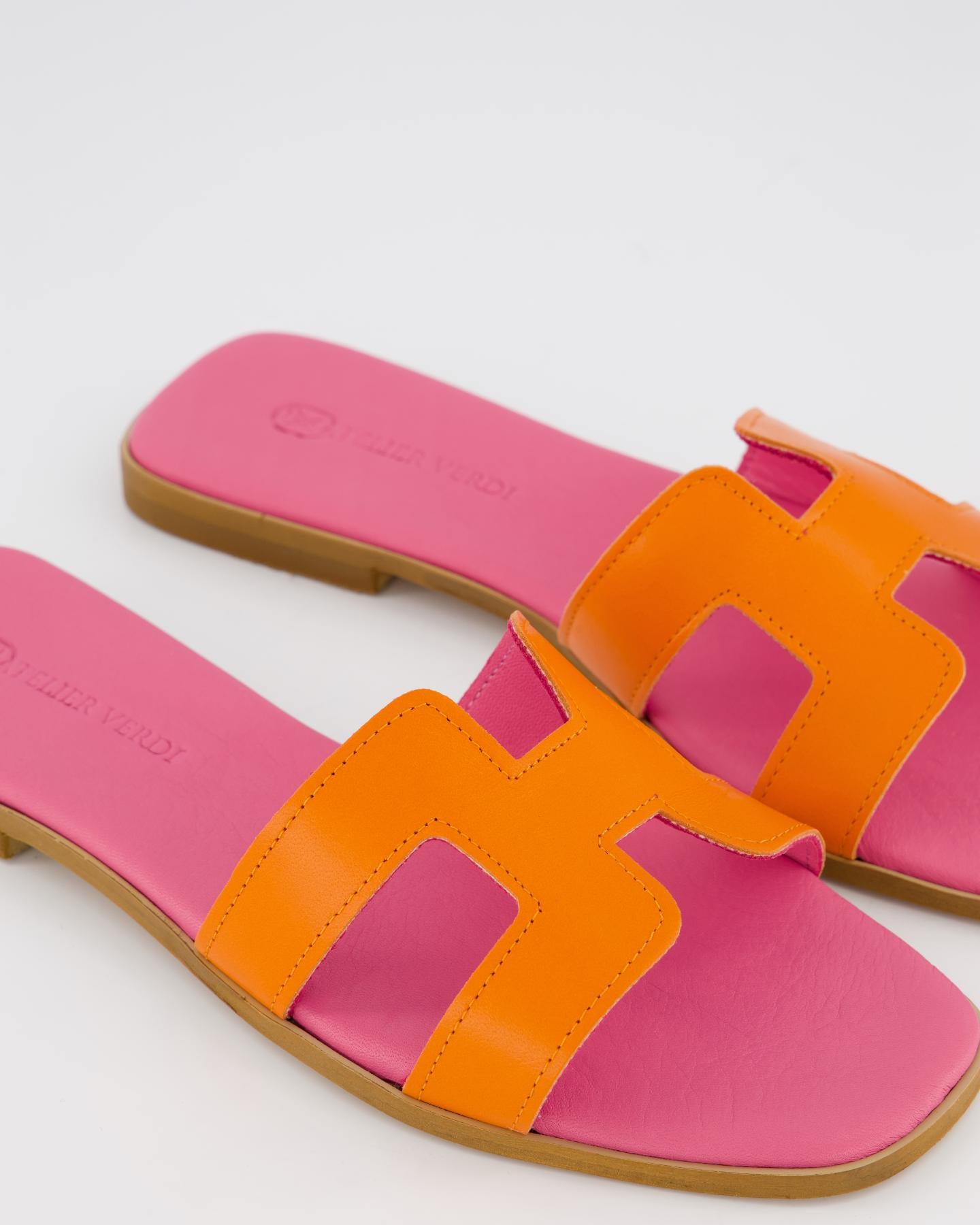 Dames Joy Slippers Oranje/Fuxia