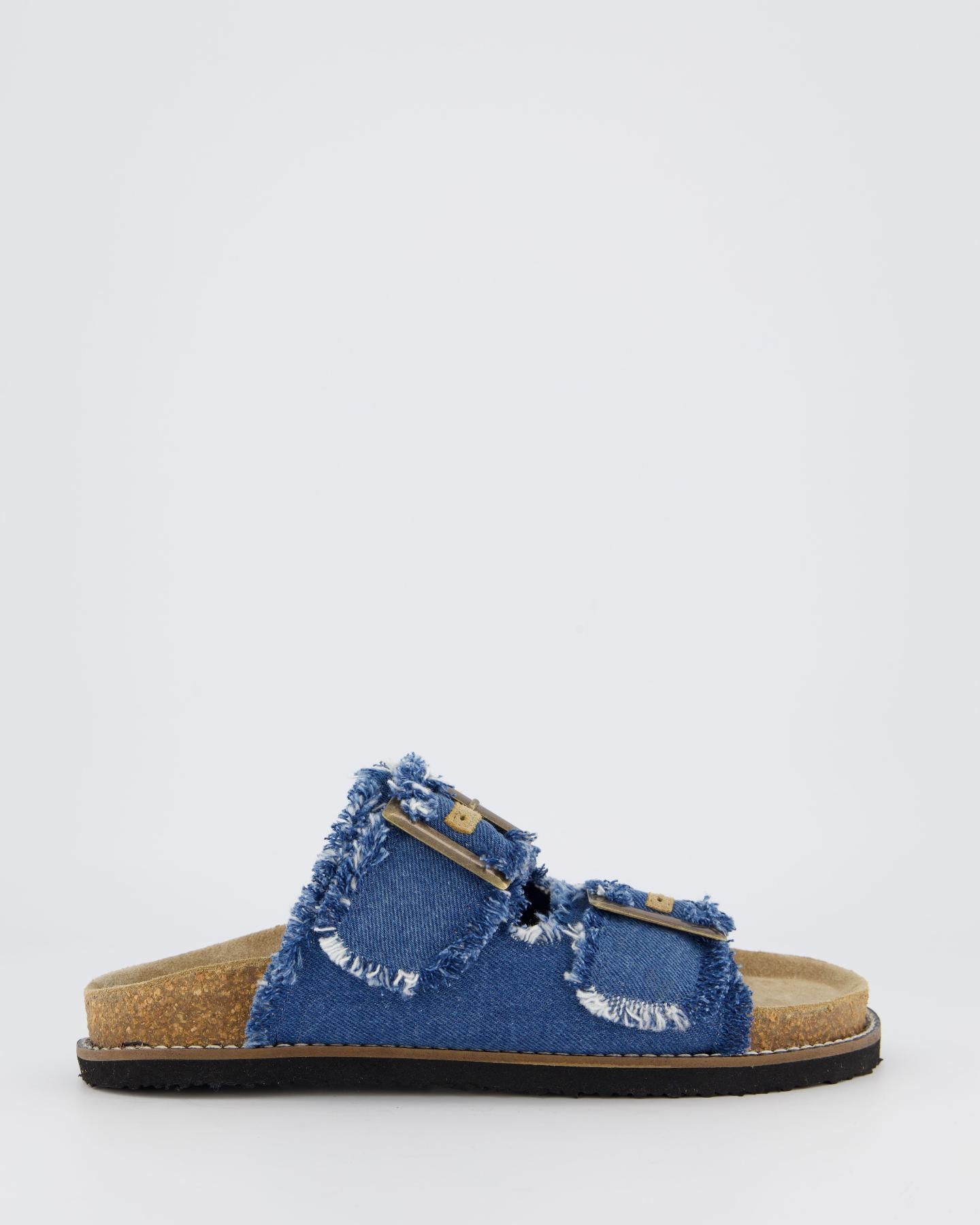 Dames Belt Slipper Jeans Blauw