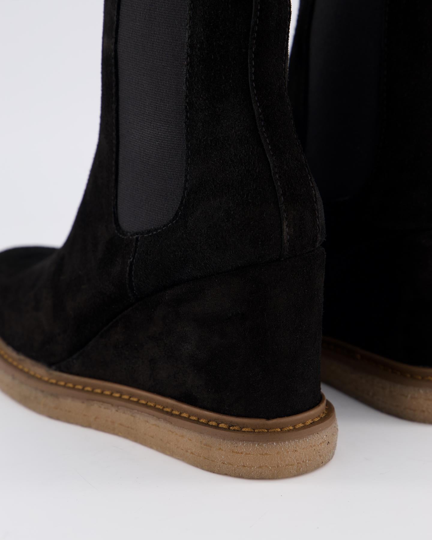 Dames Suede Wedge Chelsea Booty