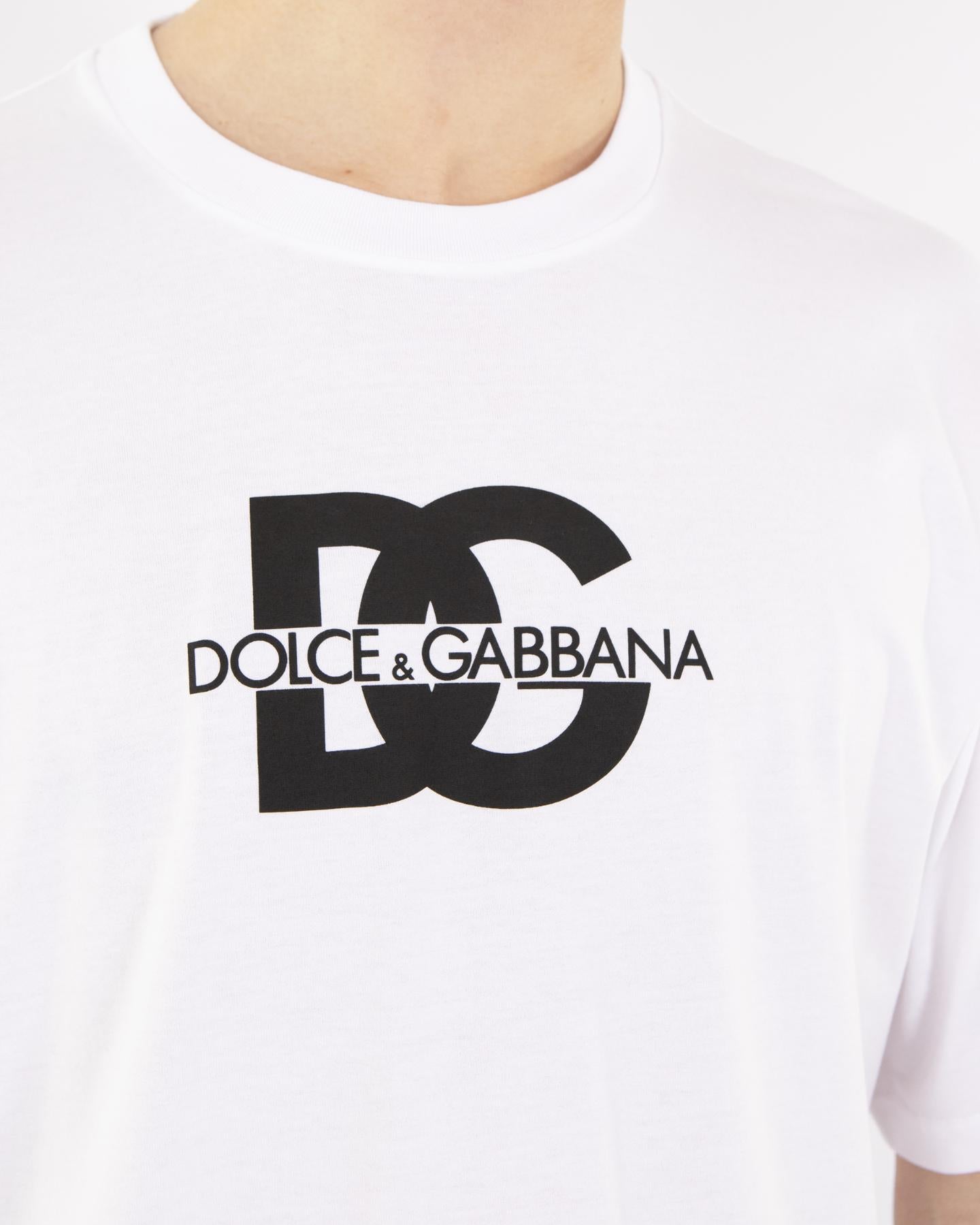 Heren DG logo print T-Shirt Wit