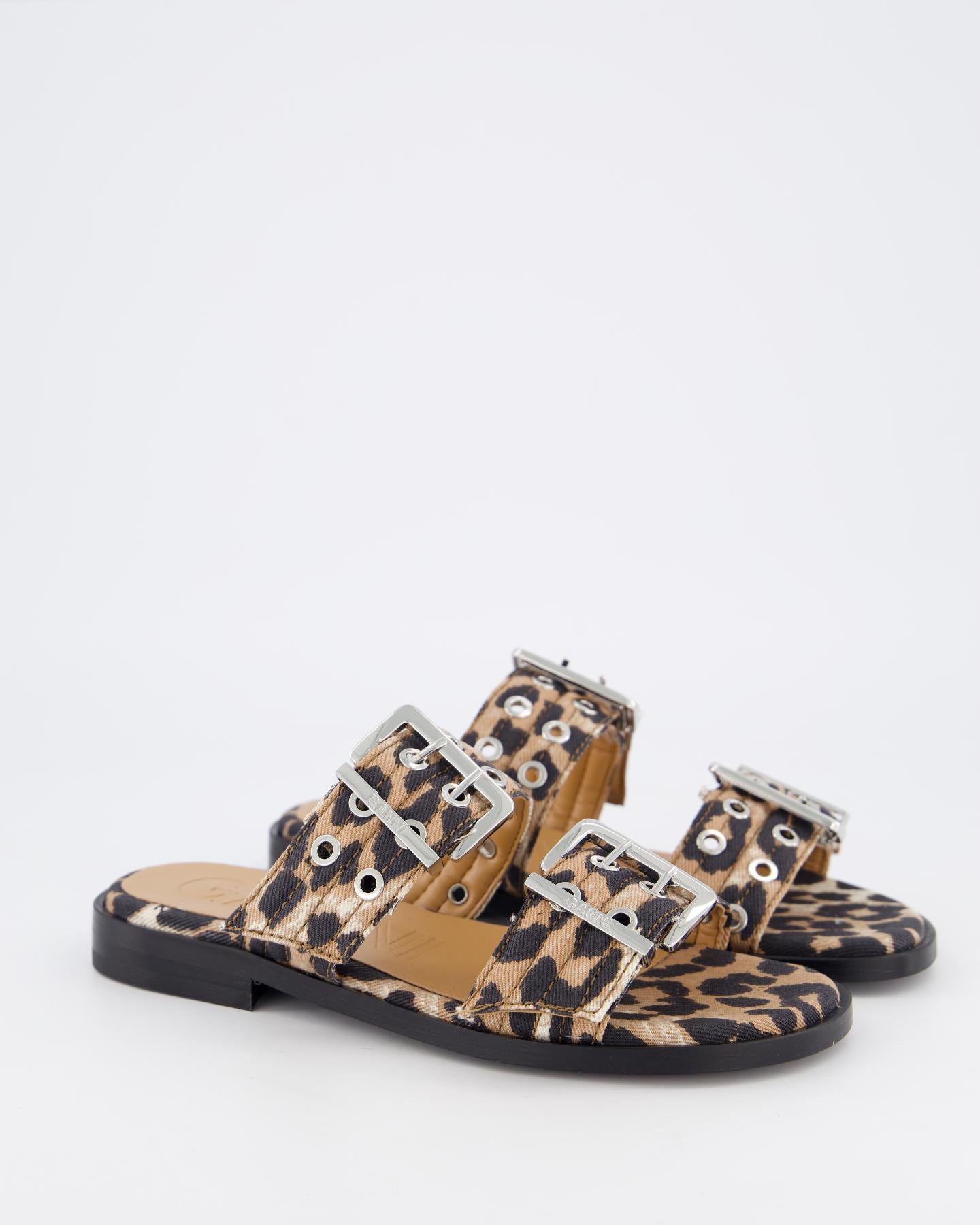 Dames Buckle Two-Strap Sandals