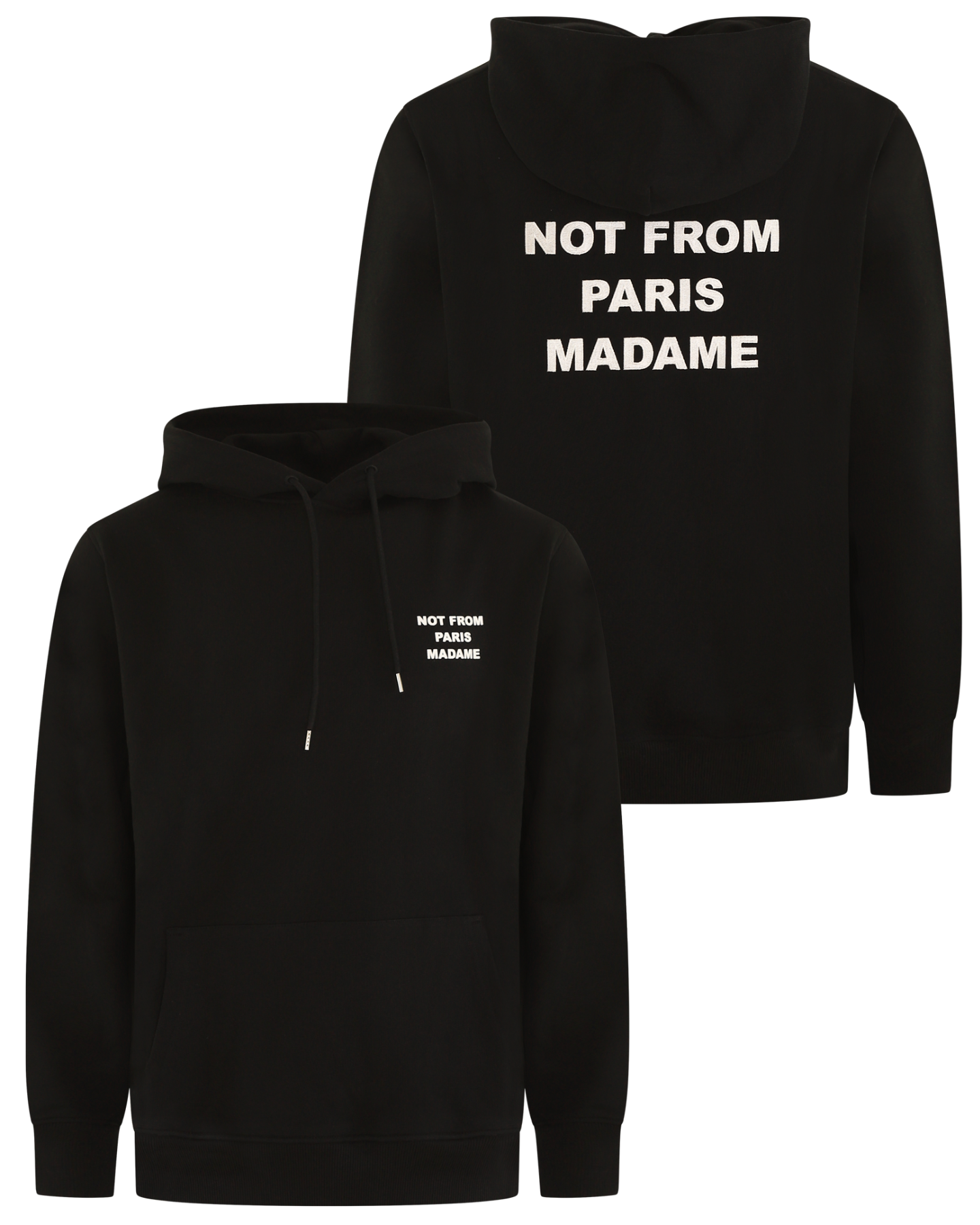 Heren Slogan Hoodie Zwart