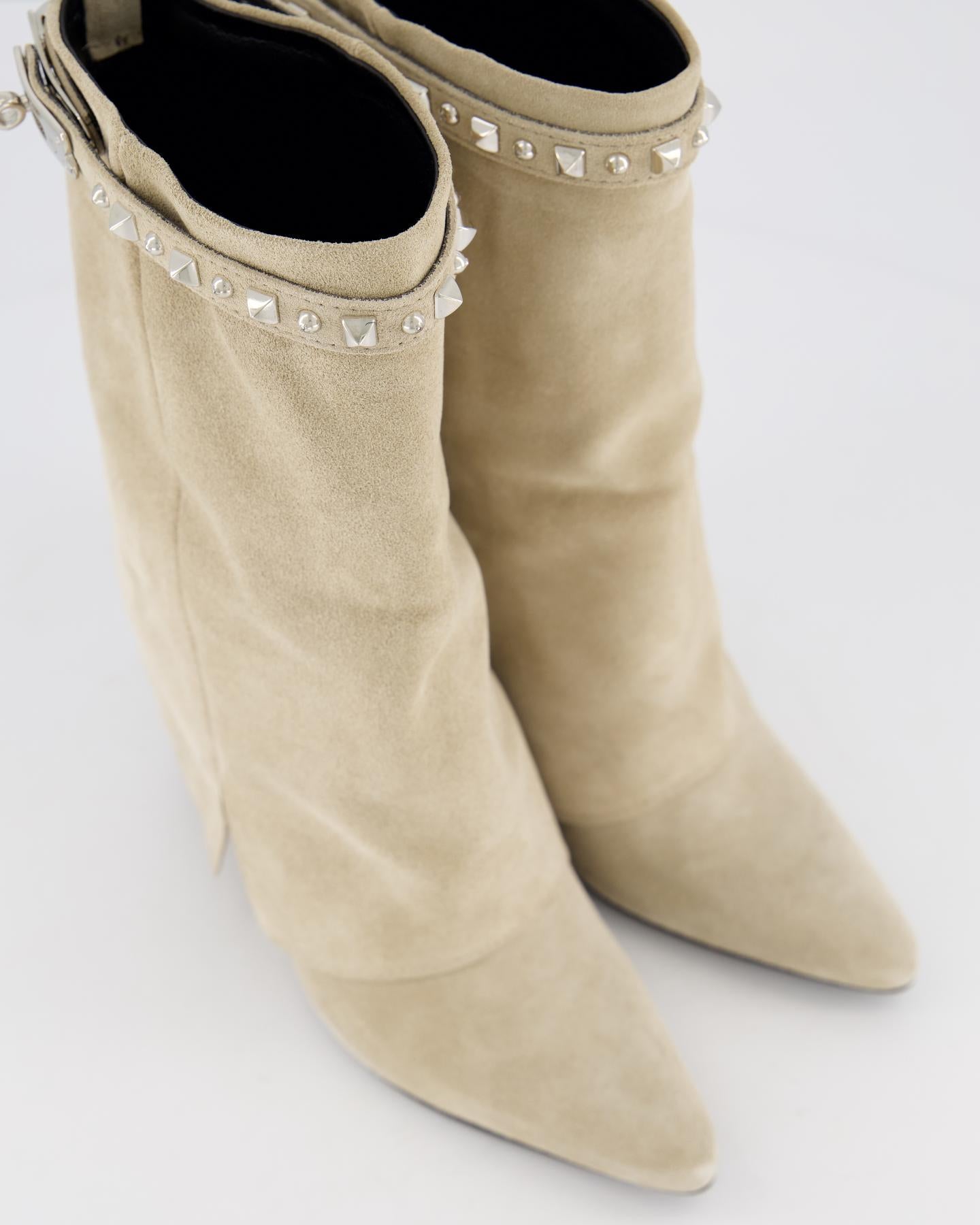 Dames Studded Suede Wedge Boot