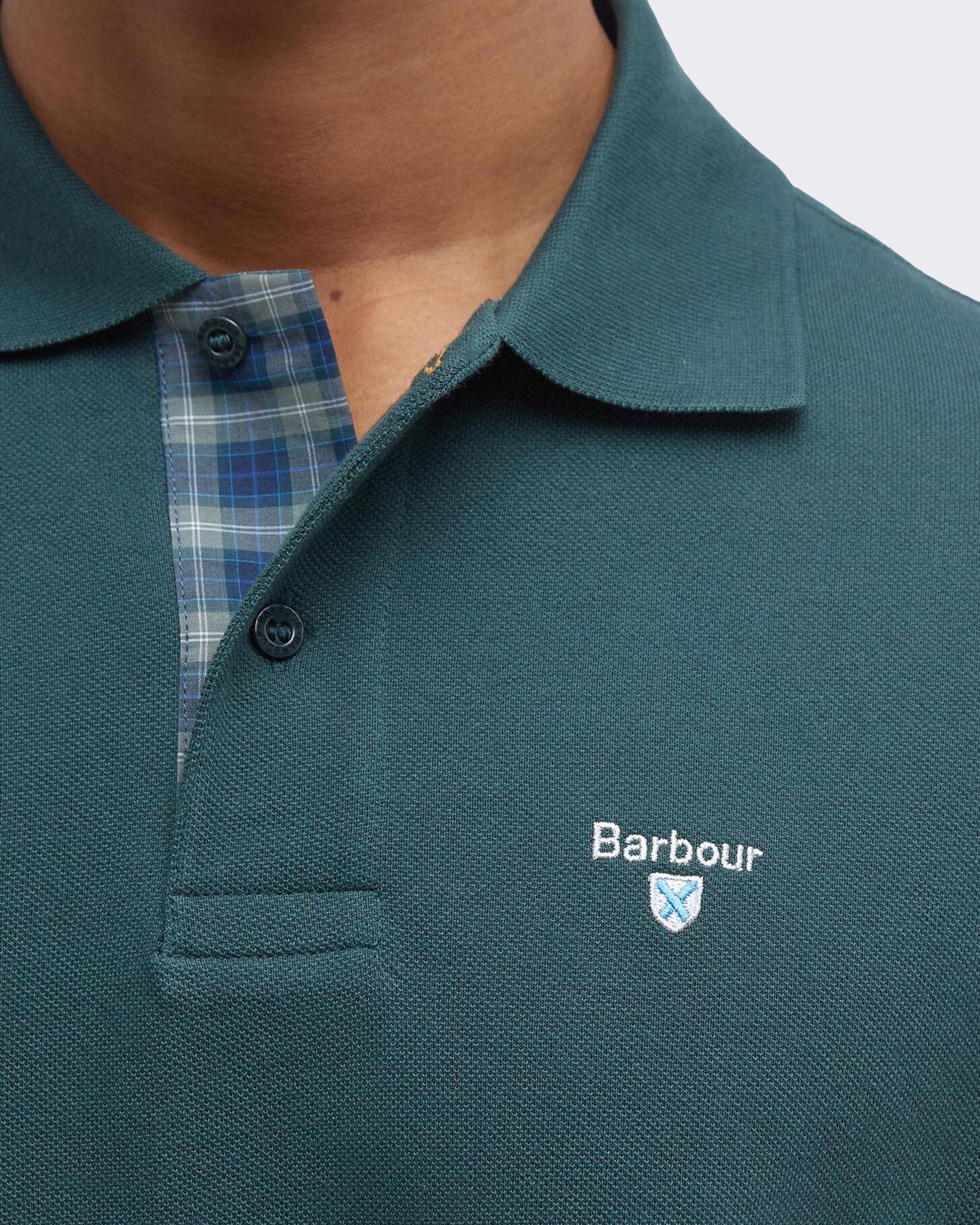Heren Tartan Pique Polo Groen