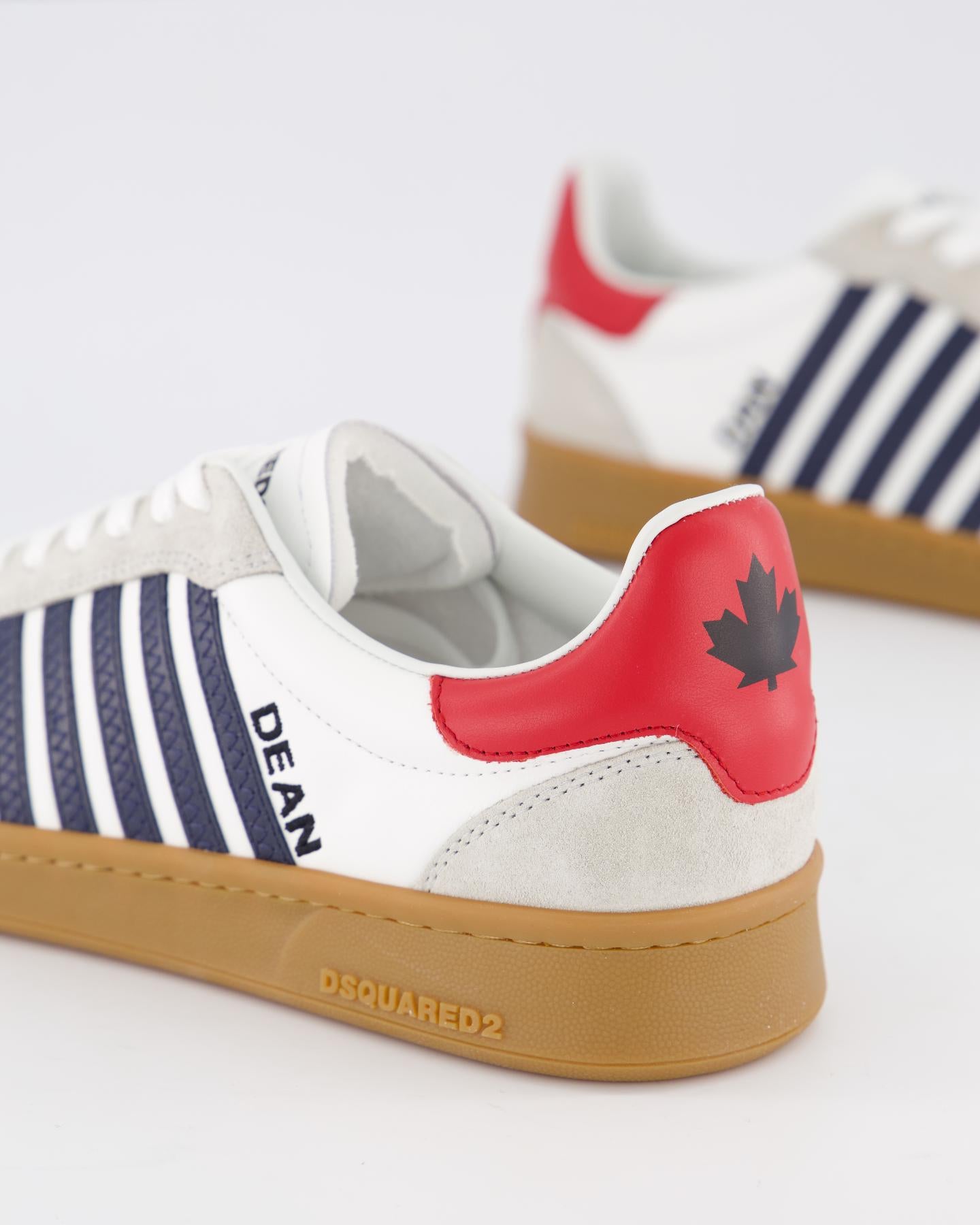 Heren Boxer Sneaker Wit/Blauw/Rood