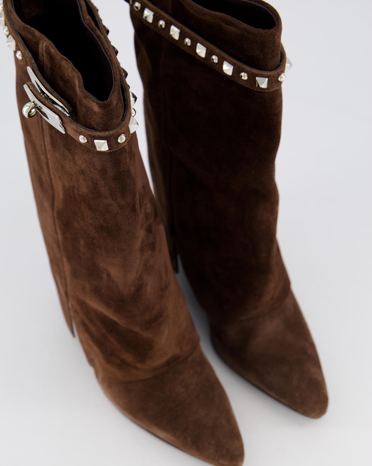 Dames Studded Suede Wedge Boot