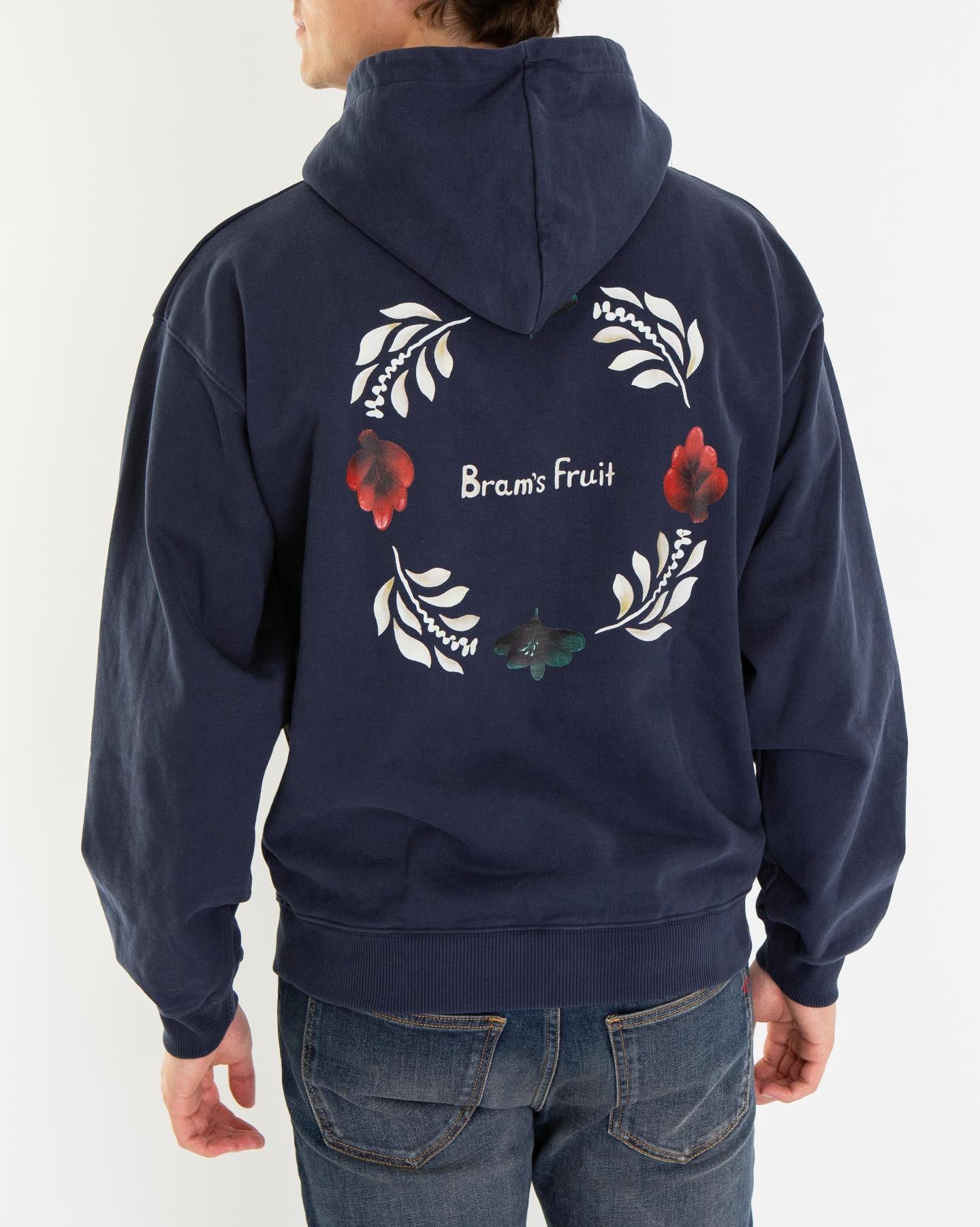 Heren Flora Hoodie Blauw