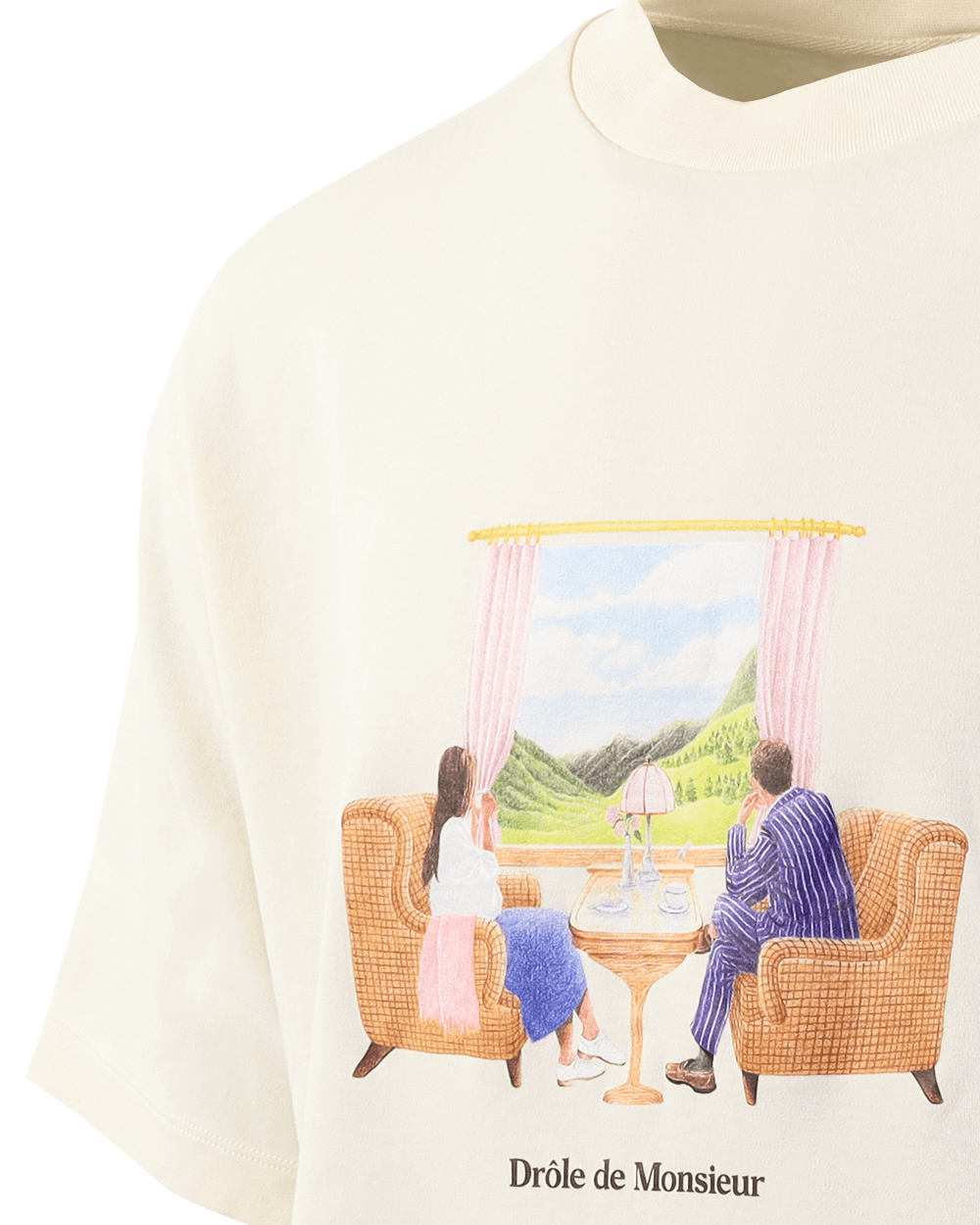 Heren Le T-Shirt Voyage Wit