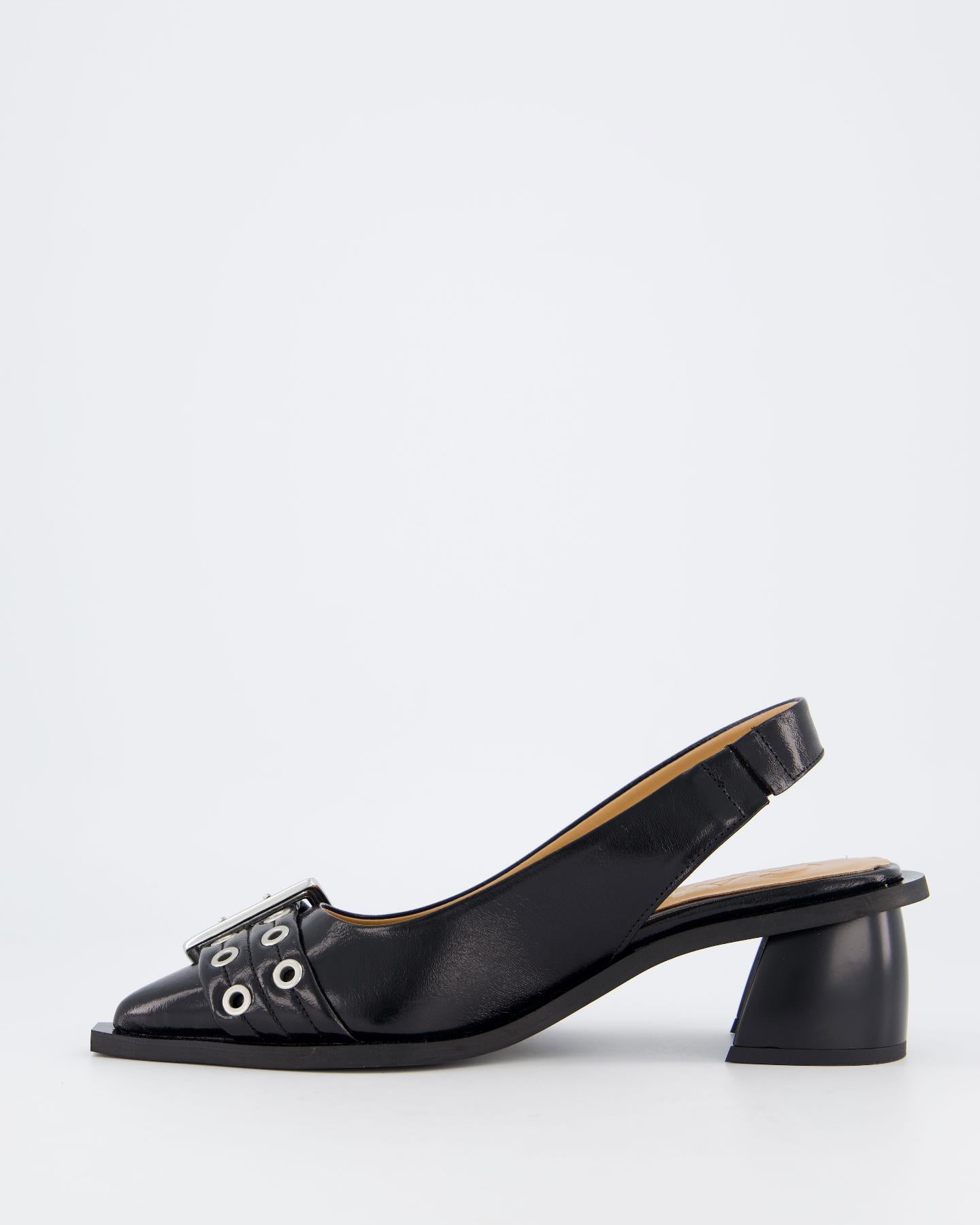 Dames Buckle Slingback Pump Zwart