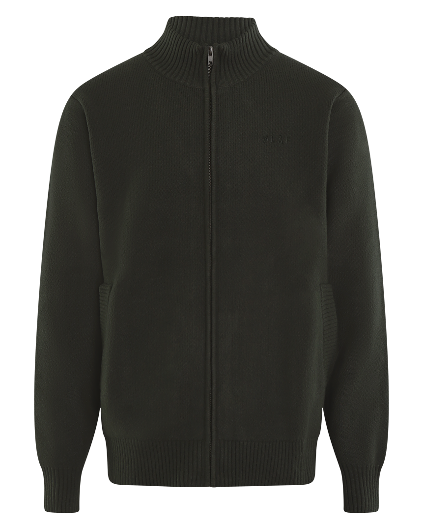 Heren Knitted Zip Up Cardigan