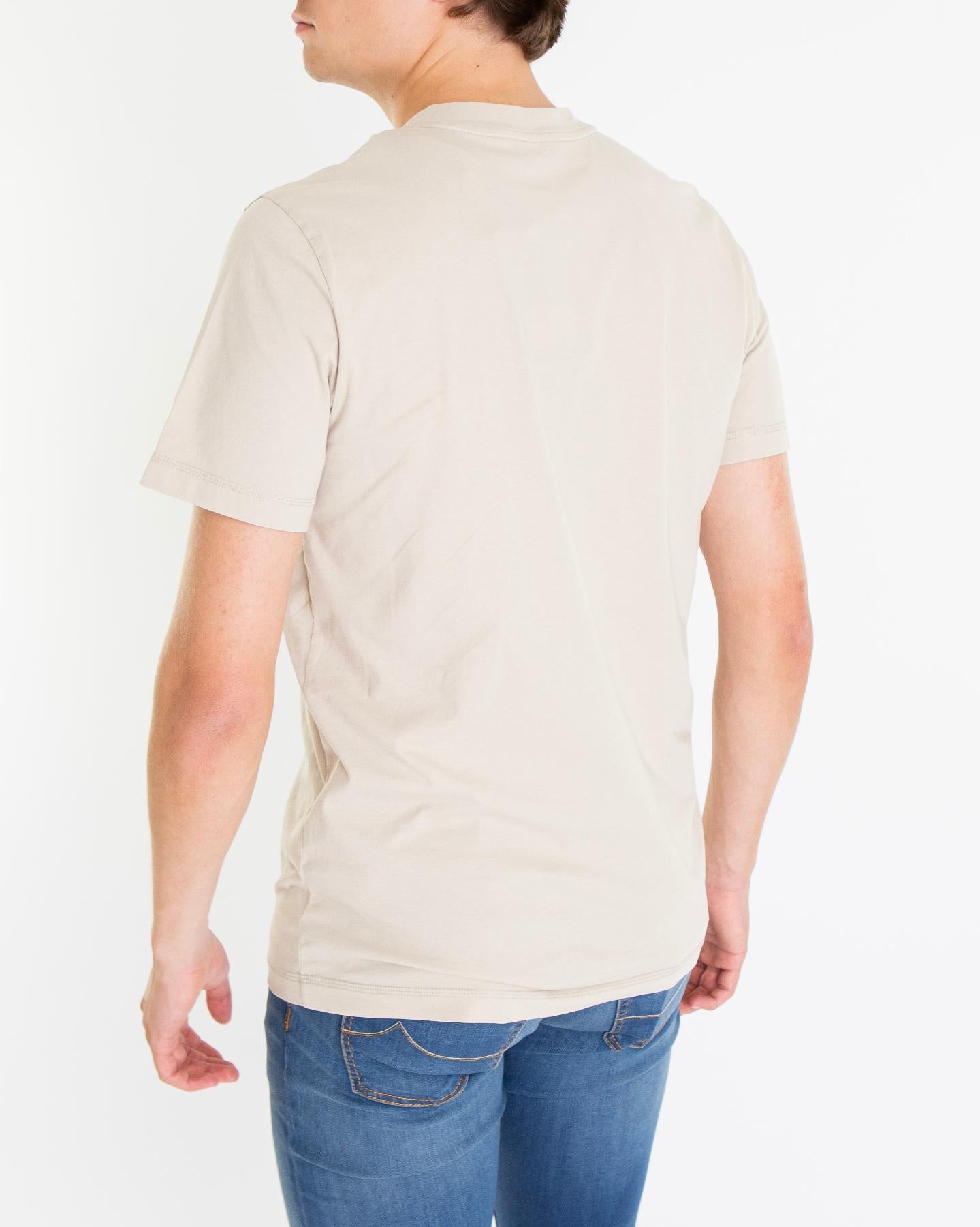 Heren Logopatch T-Shirt Beige