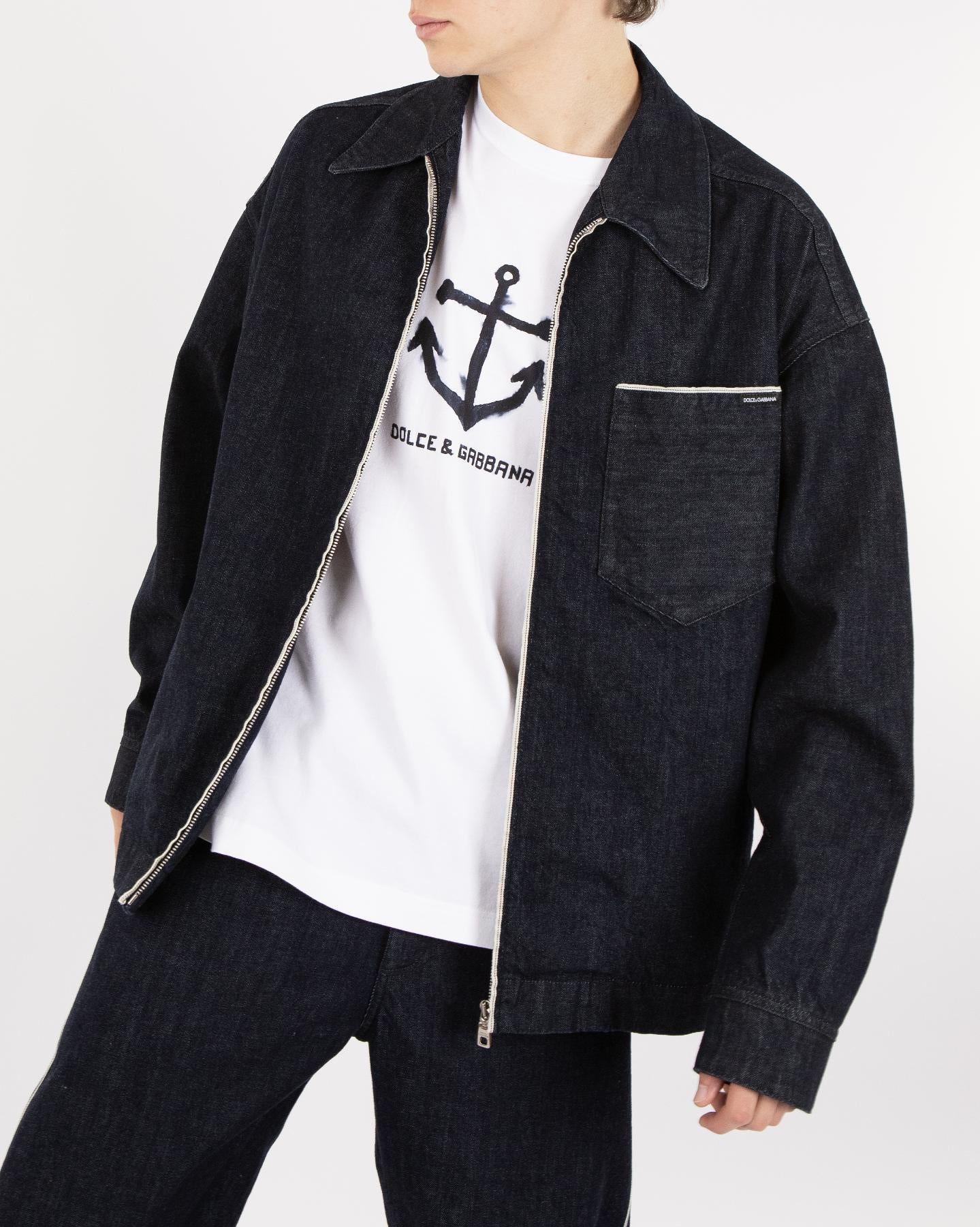 Heren Selvedge Denim Zipper Blauw