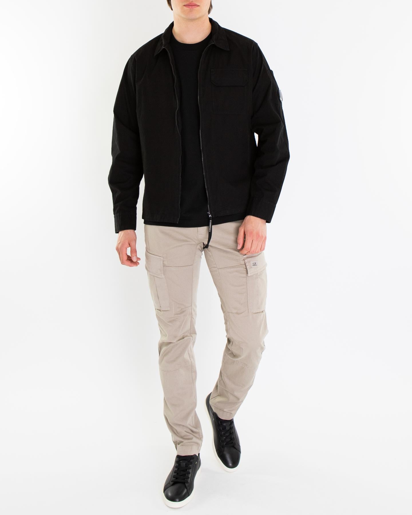 Heren Full Zip Overshirt Zwart