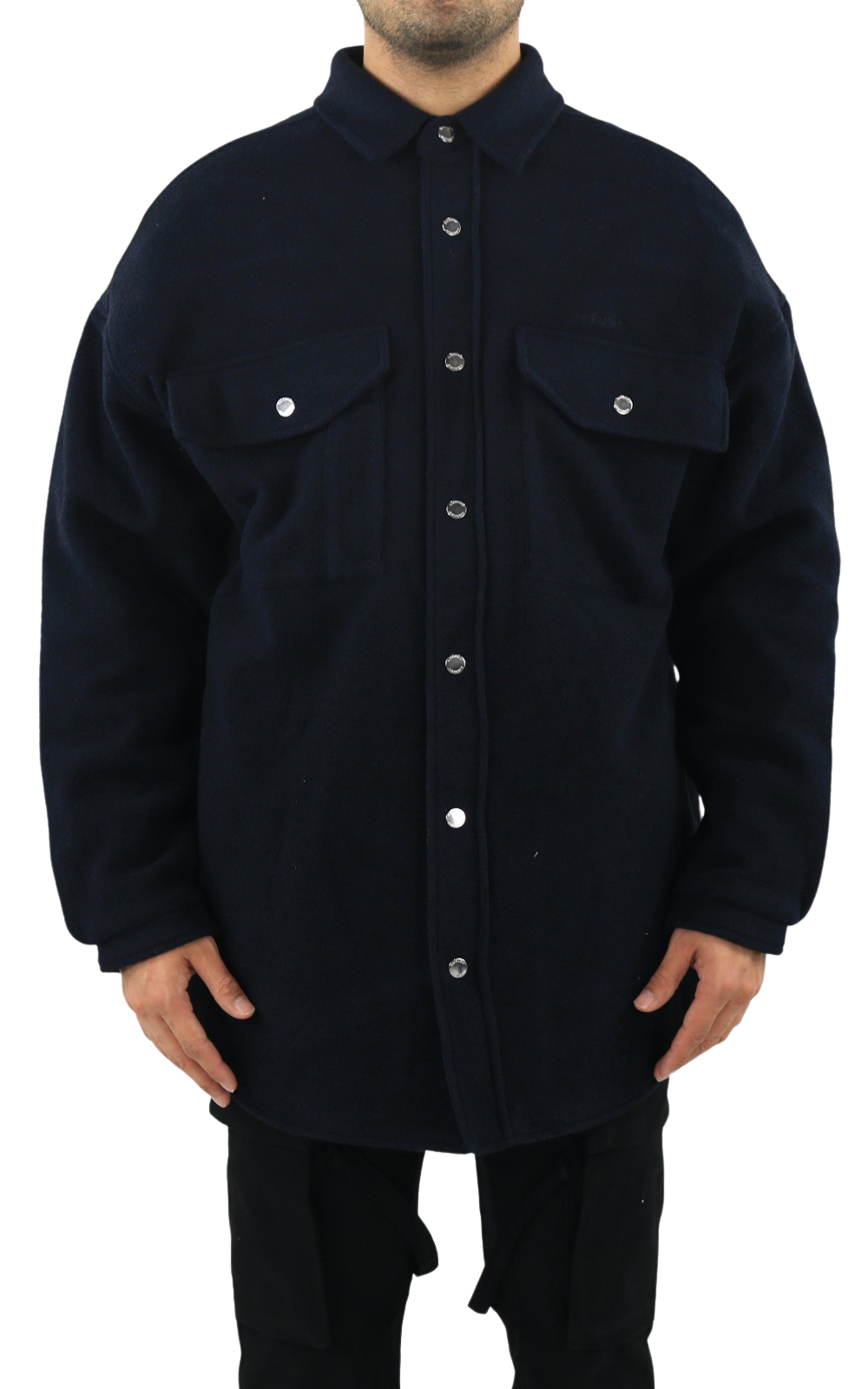 Heren Oversized Shirt Coat  Navy Blu