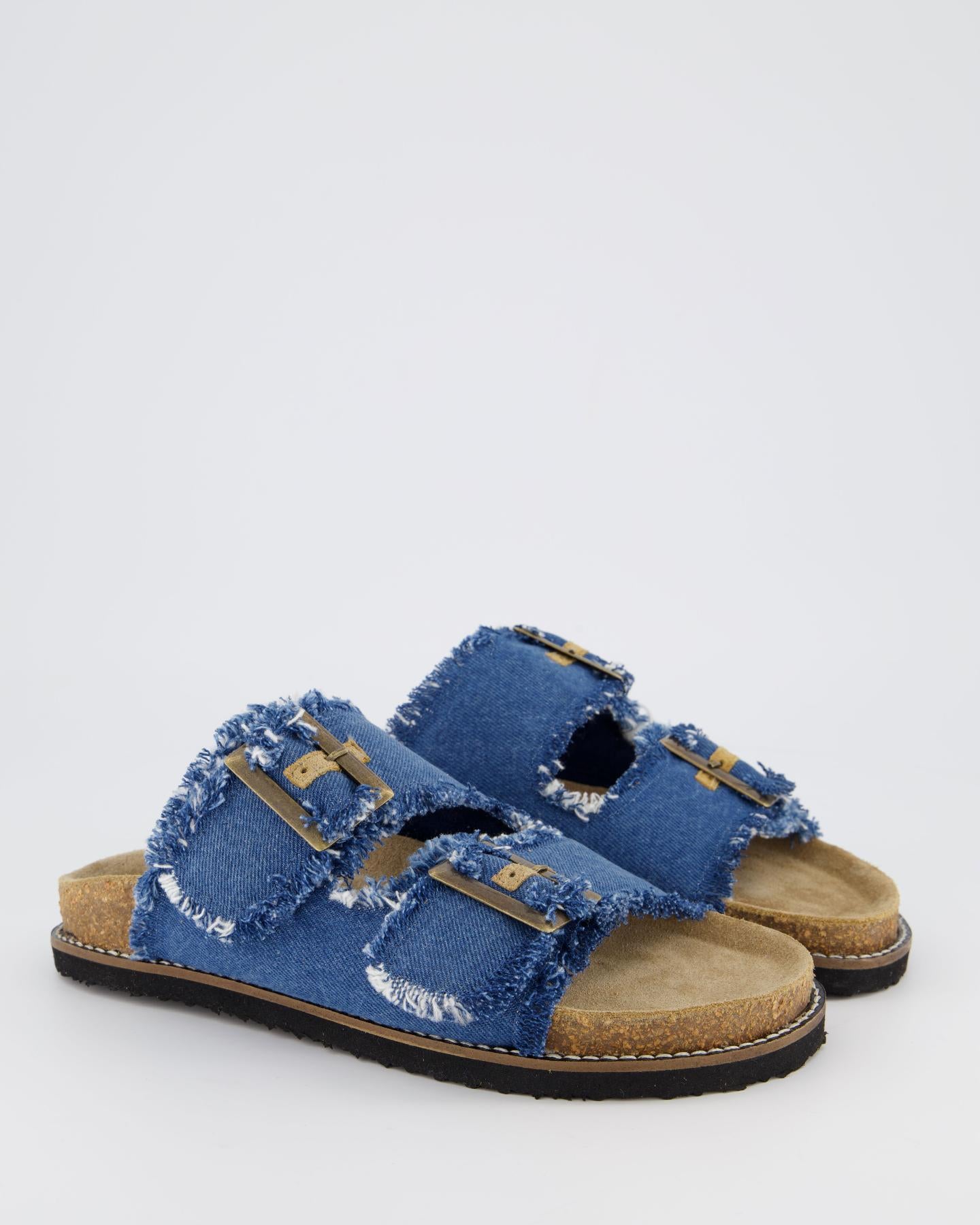 Dames Belt Slipper Jeans Blauw