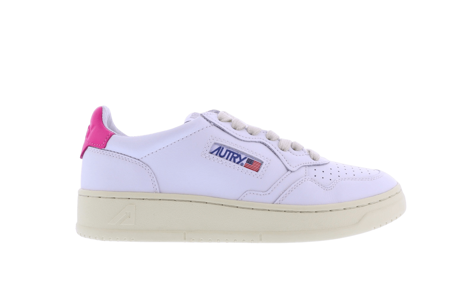 Dames Autry 01 Low wit/hotpink