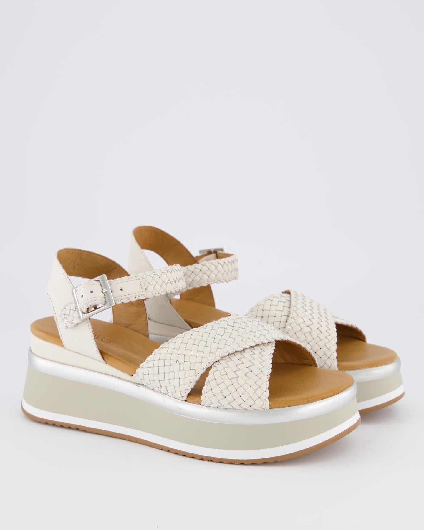 Dames Braided Strap Sandaal Wit