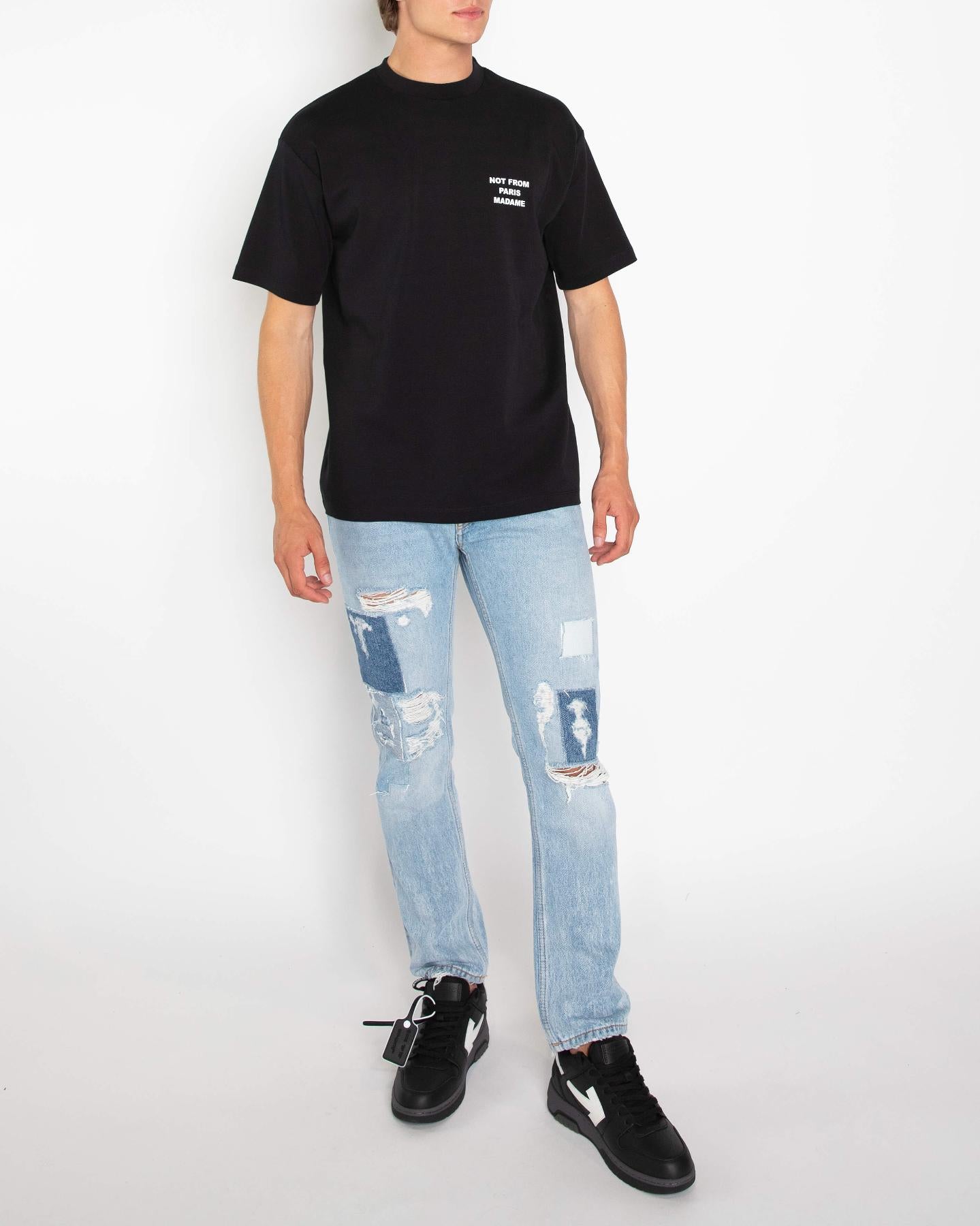 Heren Le Tshirt Slogan Zwart