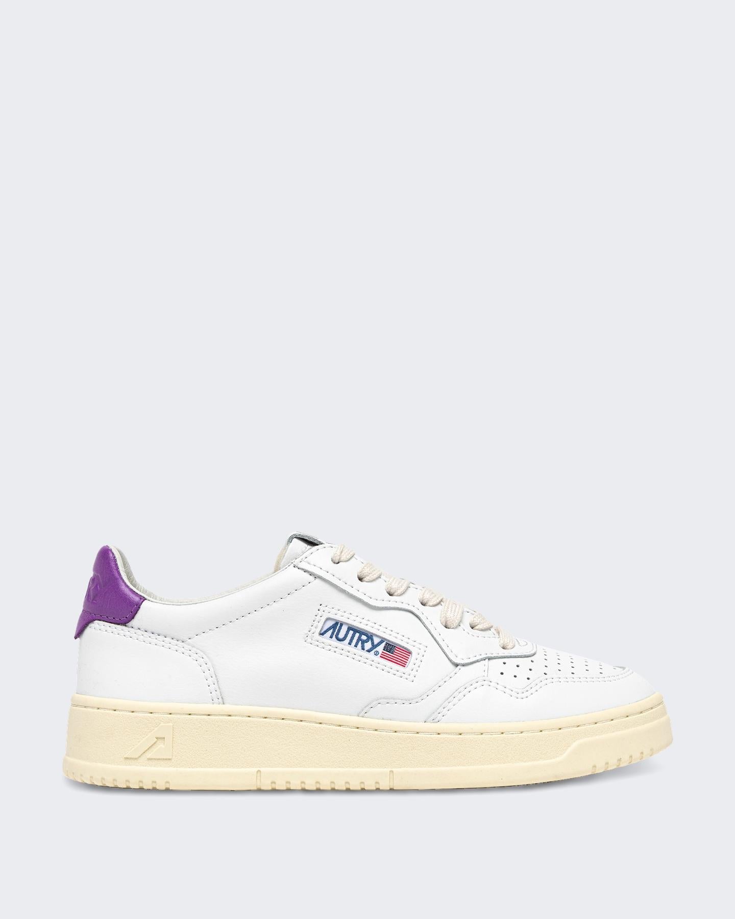 Autry Dames Medalist Low Sneaker Wit/Paars