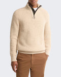 Herren Essentials gemêleerde Pullover met halve rits Parel — huidige kleur